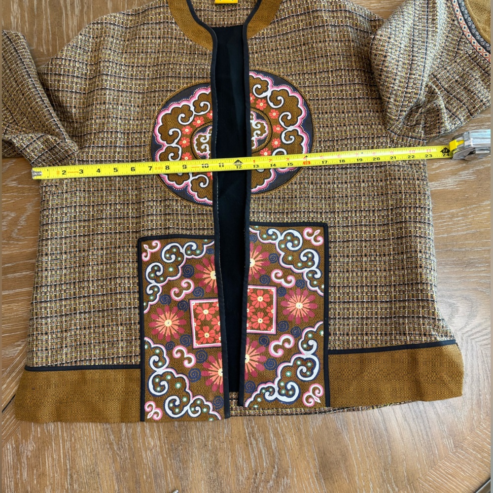 Thanakit Thai Silk Jacket with colorful Geometric Patterns - Picture 10 of 11